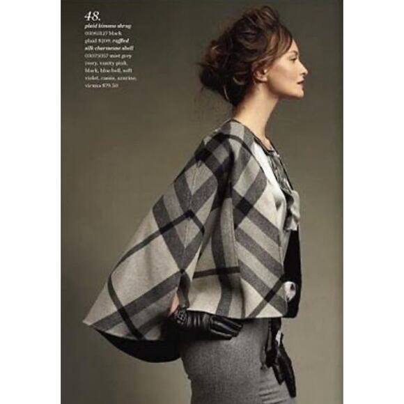 Talbots cape black & gray Angora & Wool mix size small / medium - Picture 1 of 12